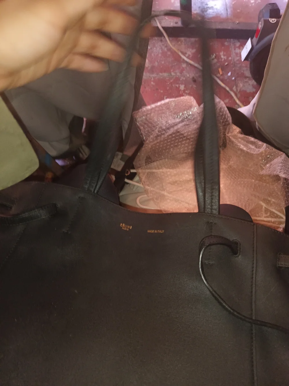Celine Small Cabas Phantom Tote Bag – Smooth Black Leather (Phoebe Philo Era)
